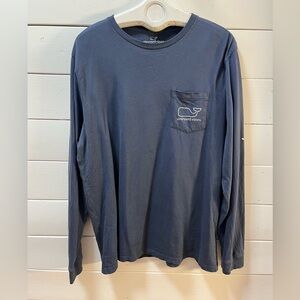 VINEYARD VINES Blue Long Sleeve Logo T-Shirt – Size L
